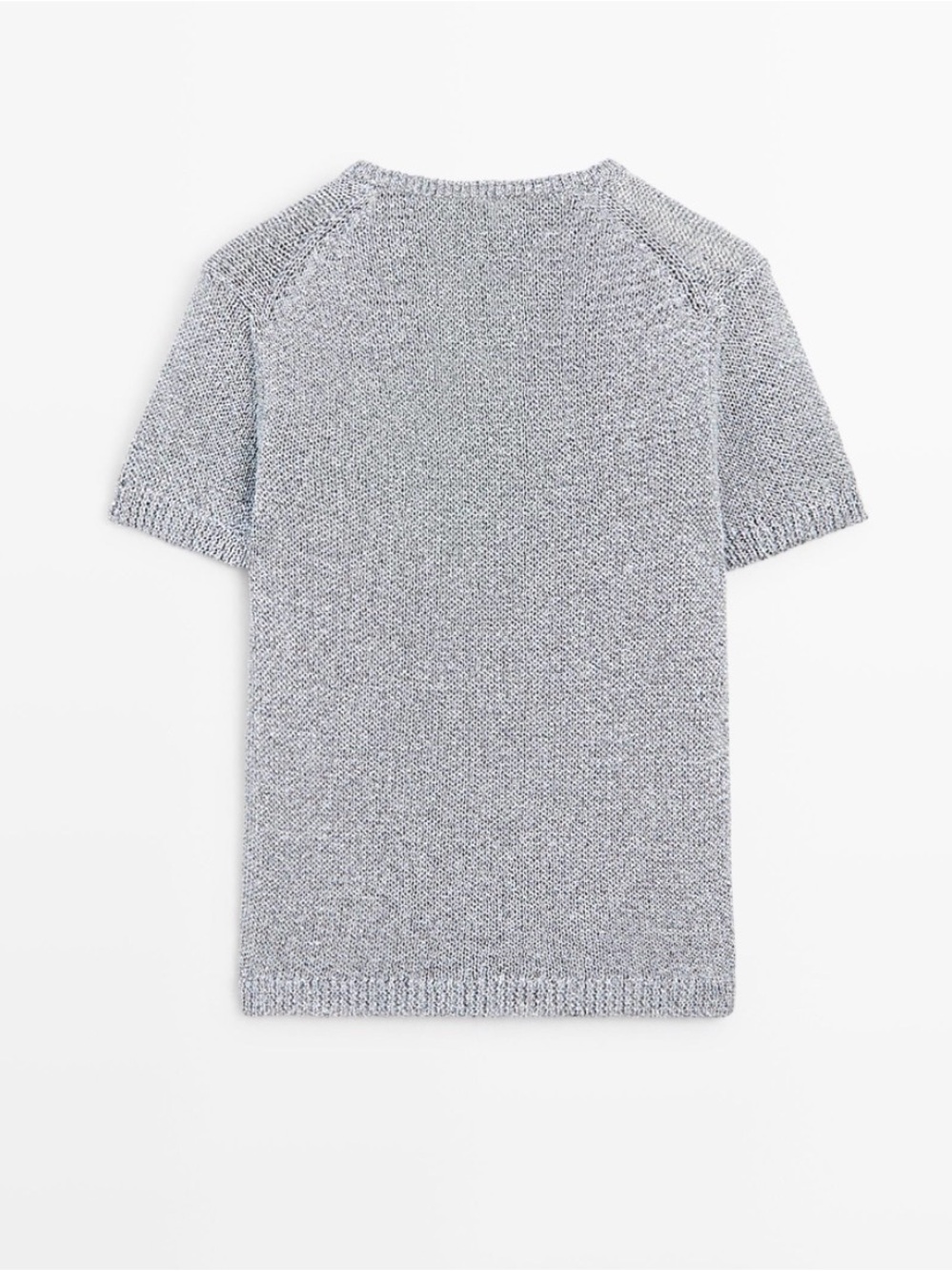 Zara - Light Gray Short-Sleeve Knit Sweater Women